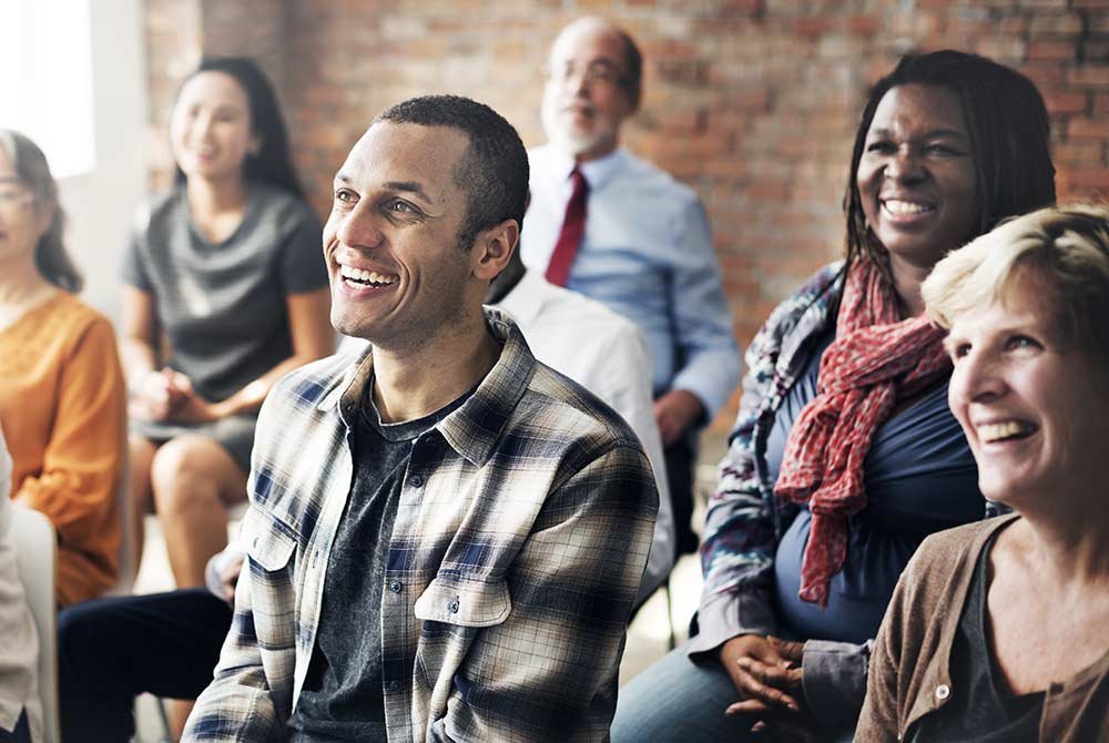 people at a public speaking event