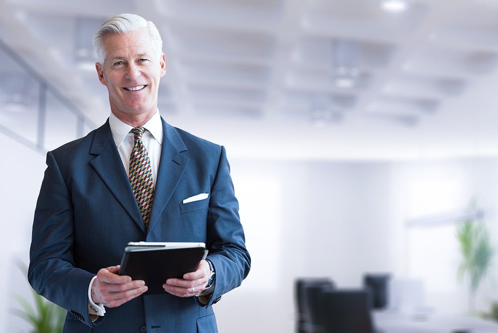 man holding buisiness folders