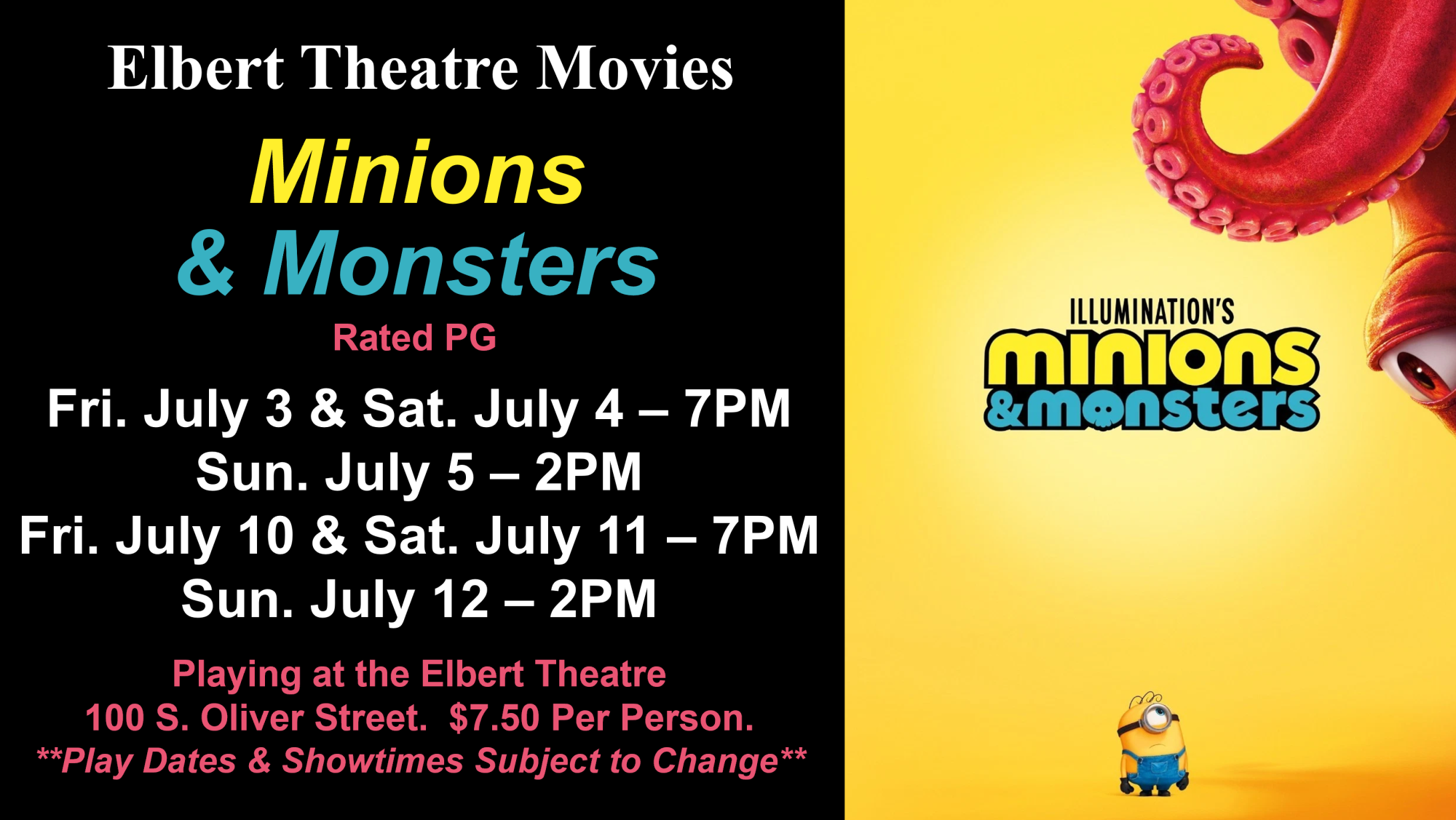 First-Run Movies at the Elbert Theatre